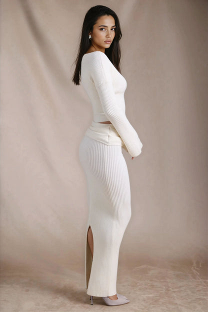 ANISE RIBBED MAXI SKIRT SET