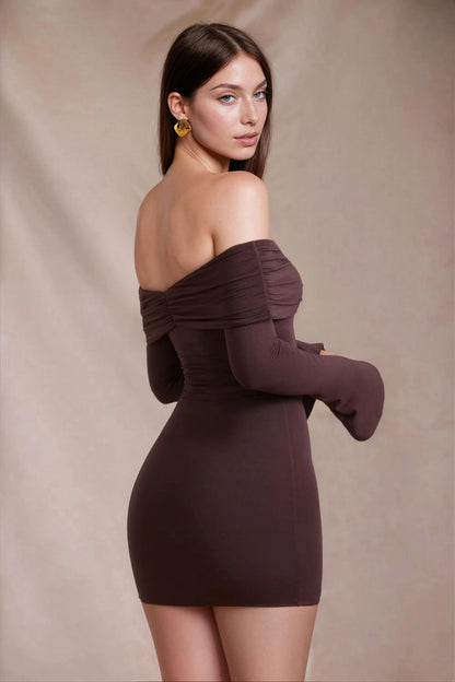 SAKIRA OFF-SHOULDER MINI DRESS