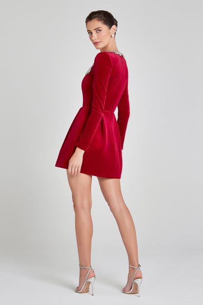 ELODIE VELVET MINI DRESS