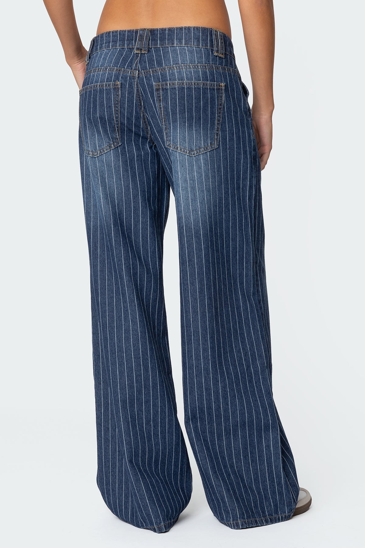 ANGEL STRIPED LOW RISE JEANS