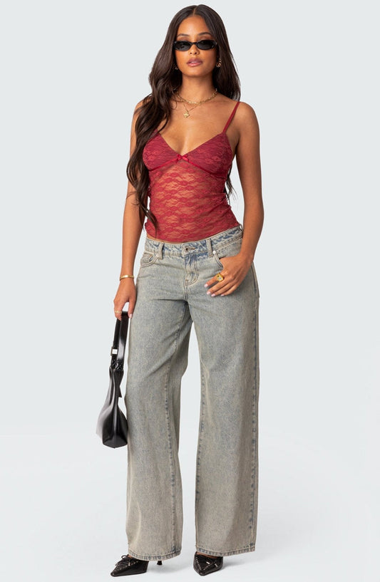 AZALEA SHEER LACE TOP