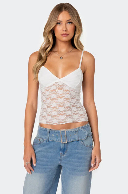 AZALEA SHEER LACE TOP