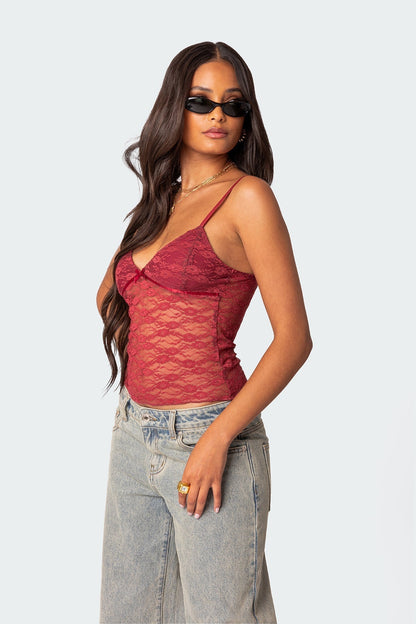 AZALEA SHEER LACE TOP