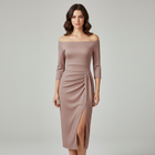 Blythe Off-Shoulder Satin Maxi Dress
