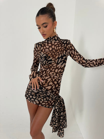 HALLIE TIE MINI DRESS