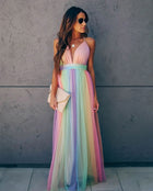 Aurora Rainbow Spaghetti Strap Dress