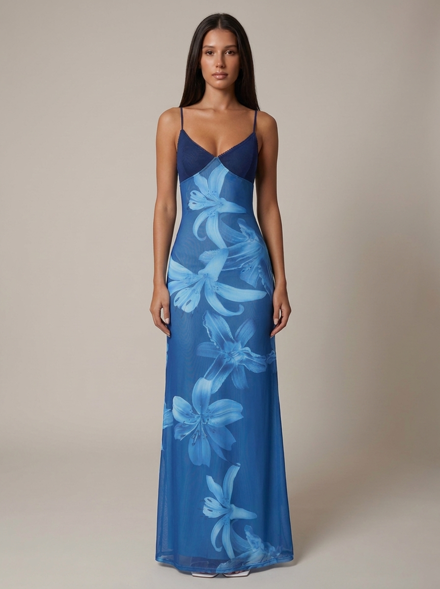 AQUA MAXI DRESS