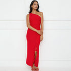 Violet Asymmetrical Ruched Maxi Dress