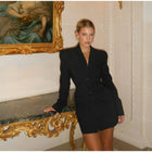 Yves V-Neck Mini Dress with Button Details