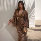Iris Ruched Leopard Print Dress