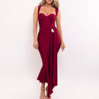 Cassandra Wrap Satin Midi Dress