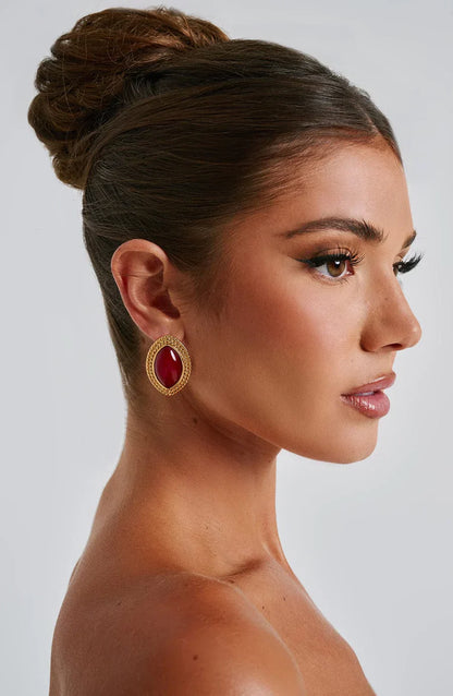 JAMY TEXTURED ELLIPSE EARRINGS