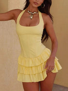 Naia Ruffled Halter Mini Dress