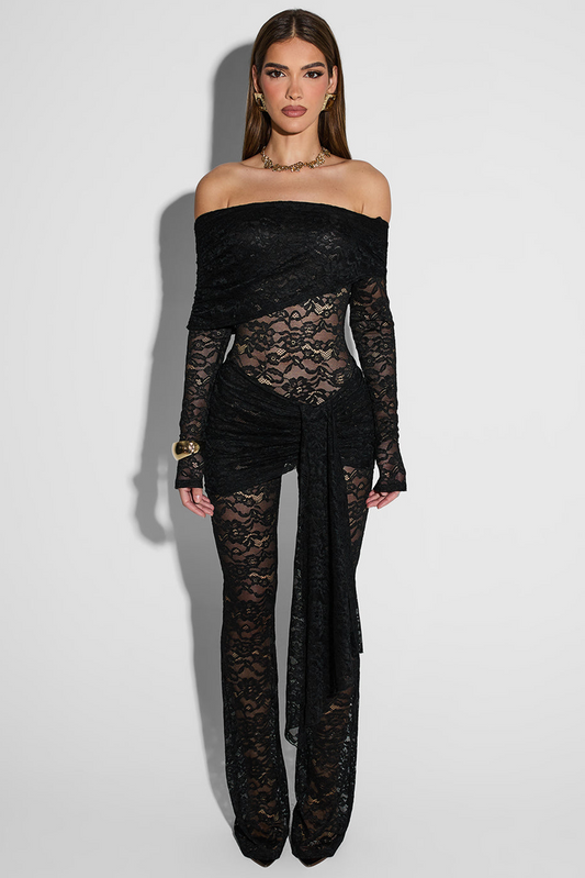 KATY LACE OFF-SHOULDER JUMPSUIT