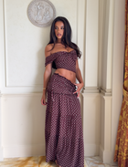 Denali Maxi Skirt in Brown Dot