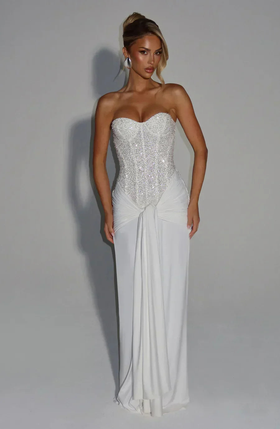 NATHALIE STRAPLESS EMBELLISHED GOWN