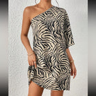 Saskia One-Shoulder Striped Mini Dress