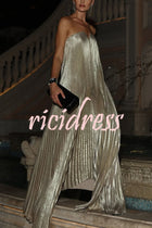 Maya Off-Shoulder Metallic Maxi Dress