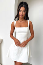 Bransley White Satin Midi Dress