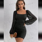 Minerva Bodycon Dress in Black