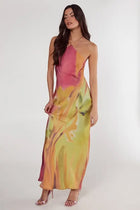 Seraphina Satin Halter Maxi Dress