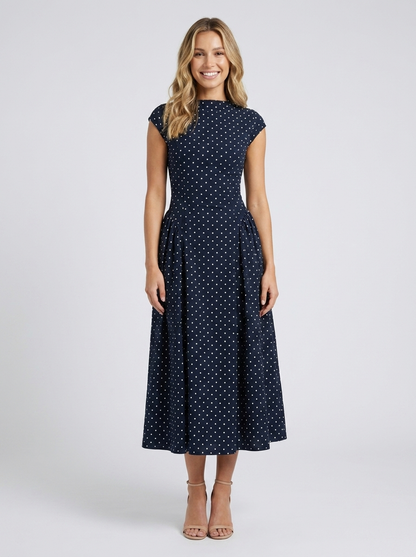 Navy Polka Dot