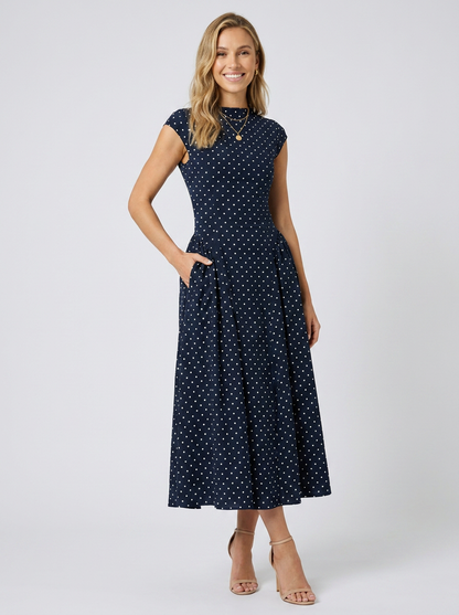 Navy Polka Dot