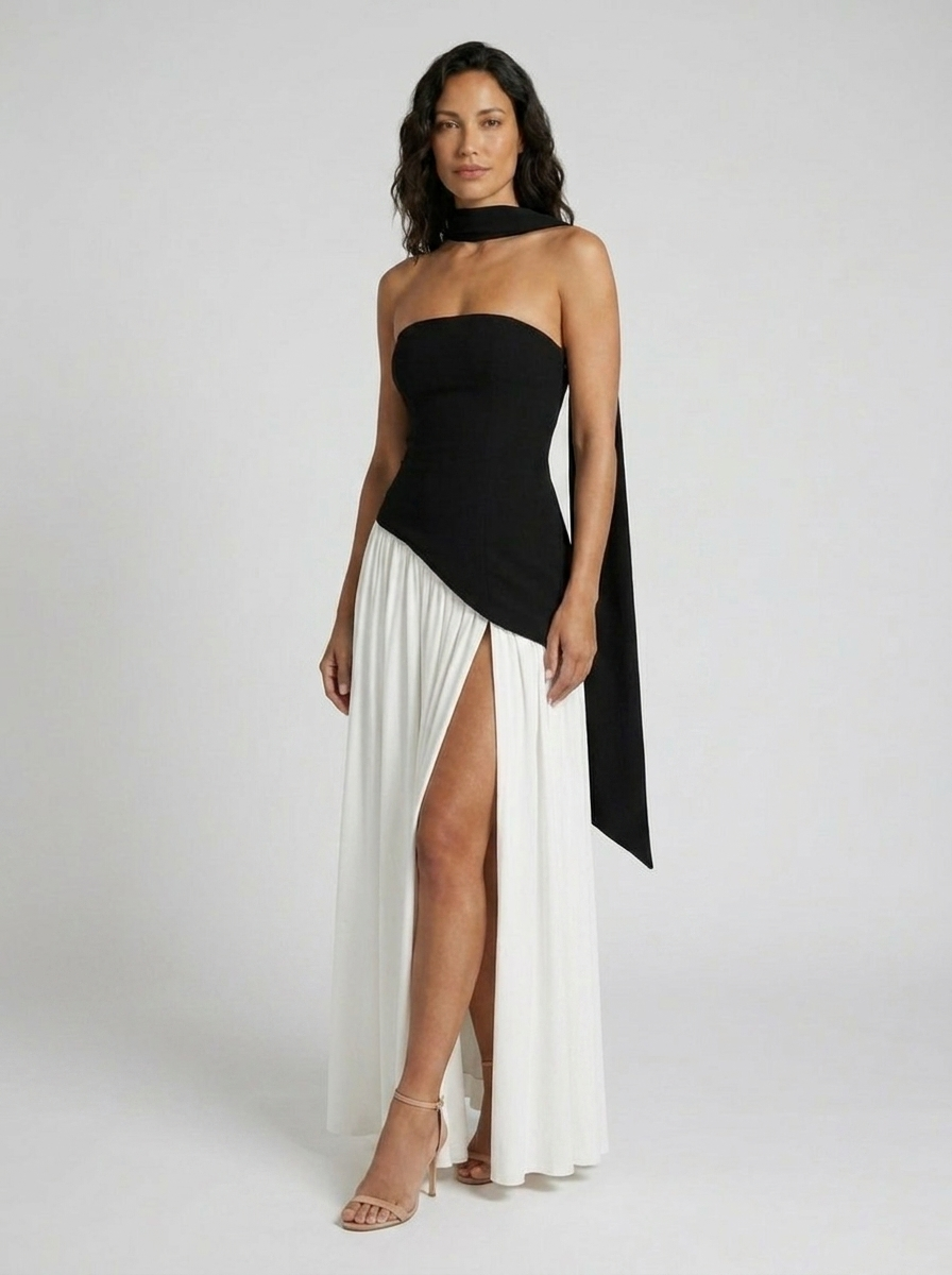 VALENTINA MAXI DRESS Black/White side