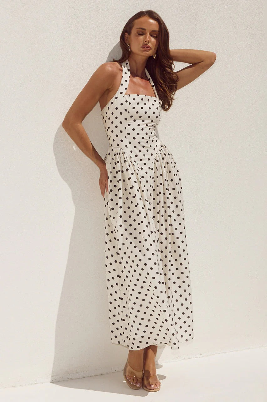 Cream/Black Polka