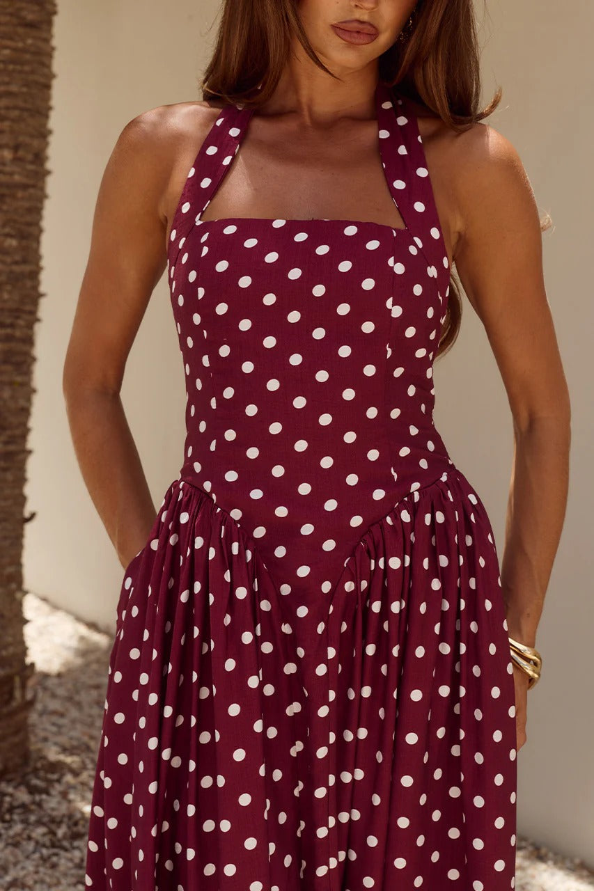 Wine/White Polka