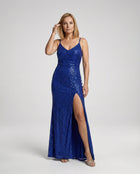 Isabelle Sequin Slit Maxi Dress