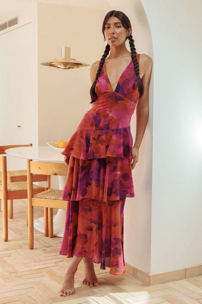 ELISA RUFFLE MAXI DRESS