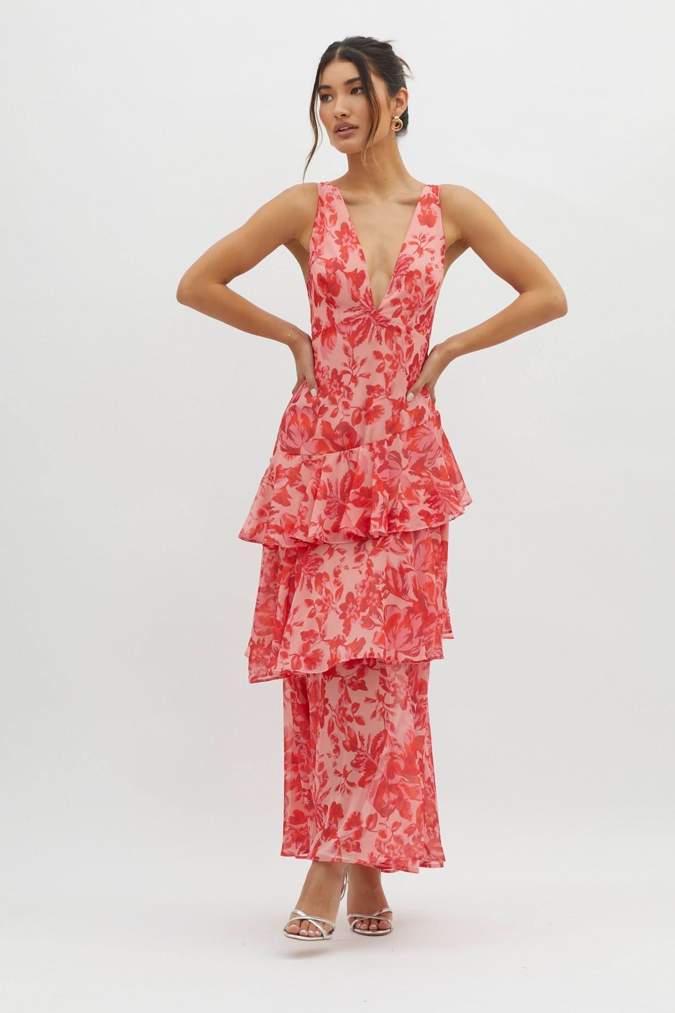 ELISA RUFFLE MAXI DRESS