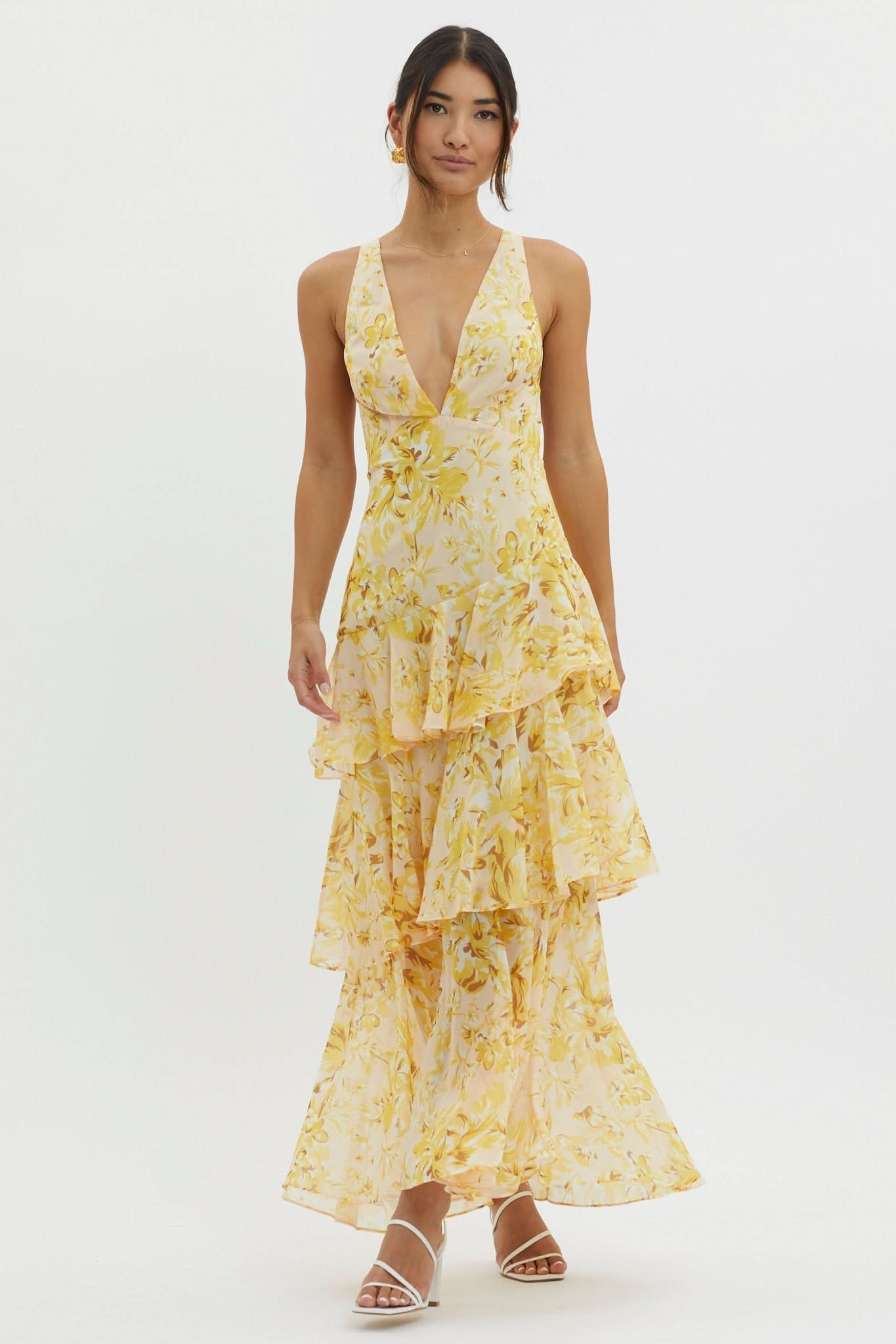 ELISA RUFFLE MAXI DRESS