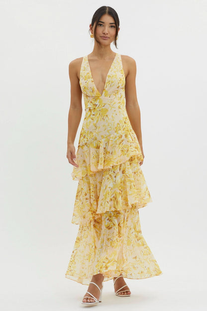 ELISA RUFFLE MAXI DRESS