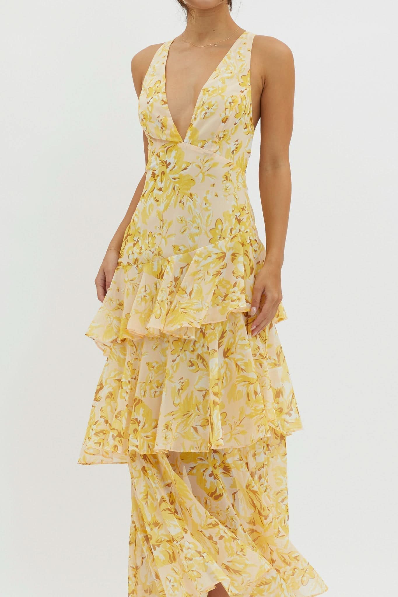 ELISA RUFFLE MAXI DRESS